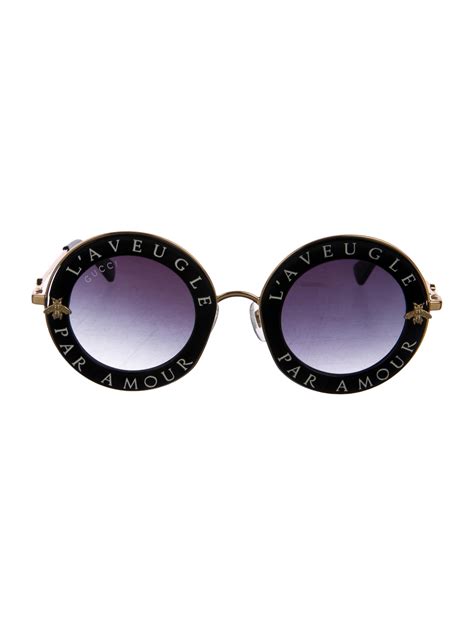 lunette dior l'aveugle par amour|GUCCI Metal L'Aveugle Par Amour Round Frame Sunglasses.